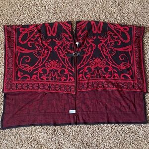 Dana Buchman Red and Black Patterned Wrap